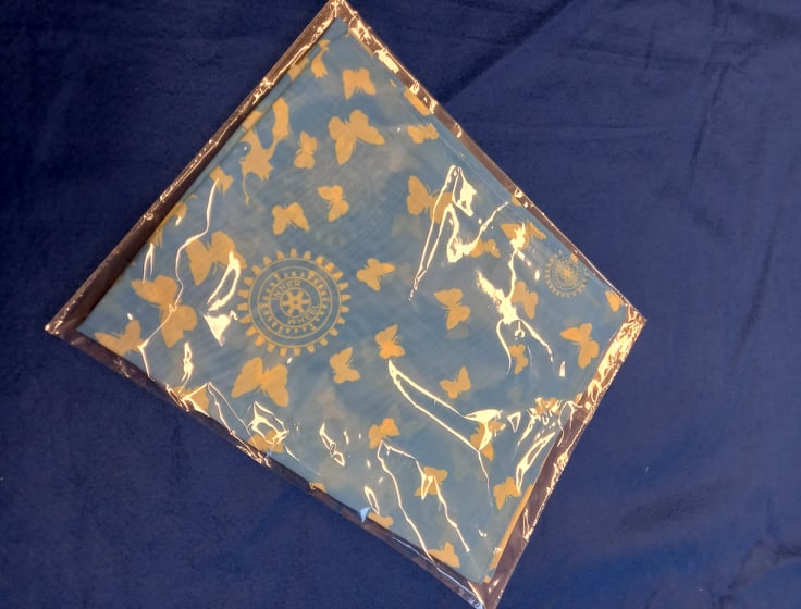 Blue and yellow scarf