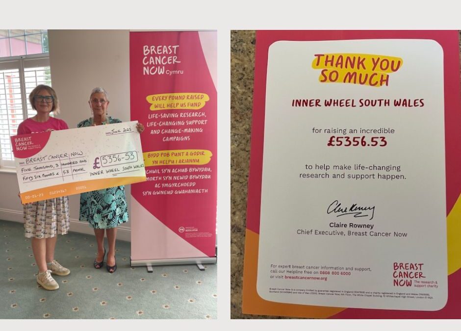 D15 Cheque donation to Breast Cancer Now