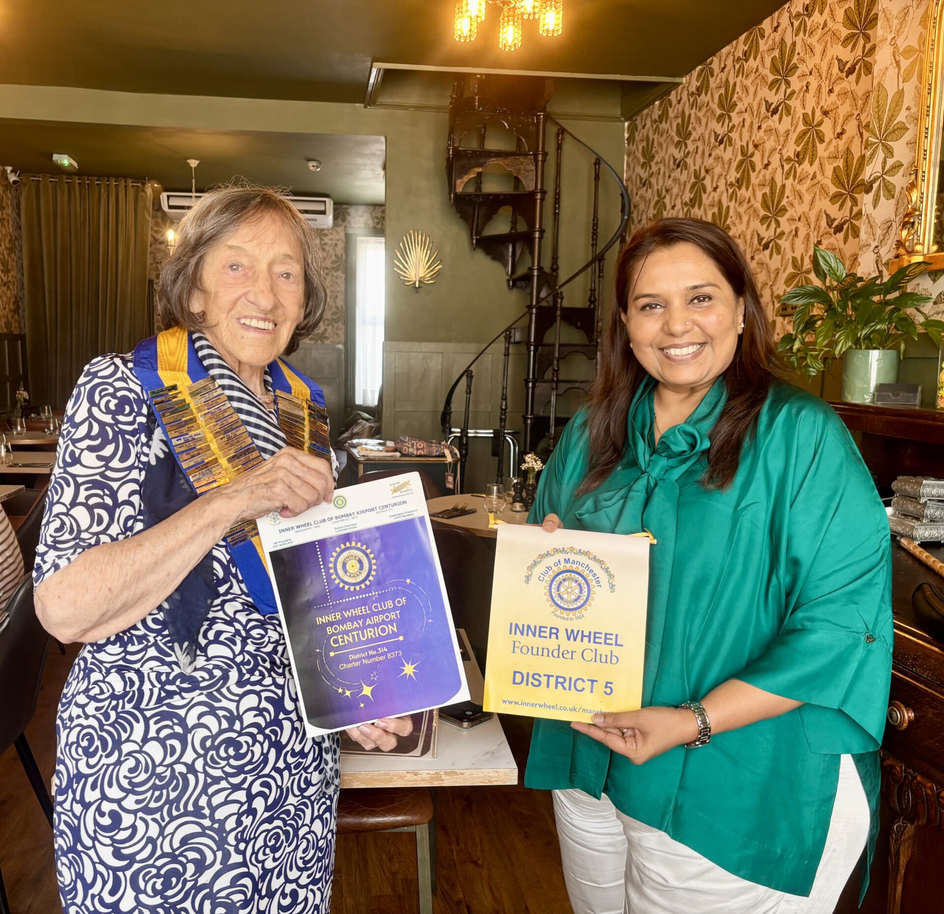 D5 IW Founder Club of Manchester Host Visitor From Bombay